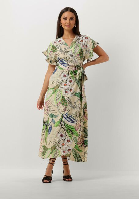 JANSEN AMSTERDAM Robe maxi WB566 PRINTED WRAP LONG DRESS Sable - large