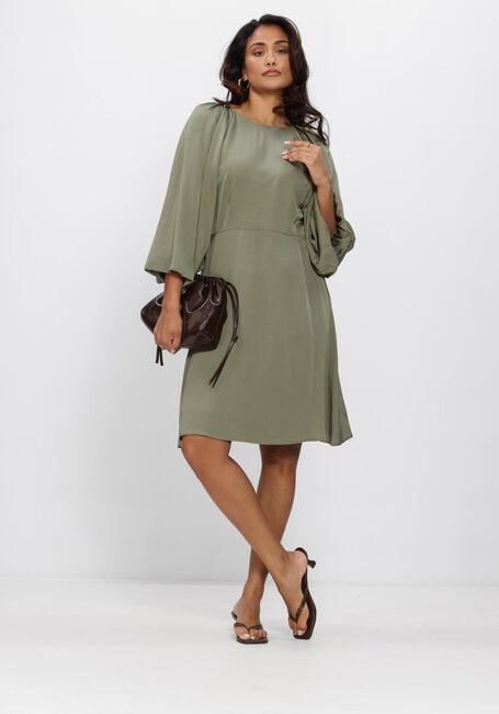 Olijf SELECTED WOMEN Mini jurk SLFLAURINA 3/4 SHORT OPEN BACK DRESS - large