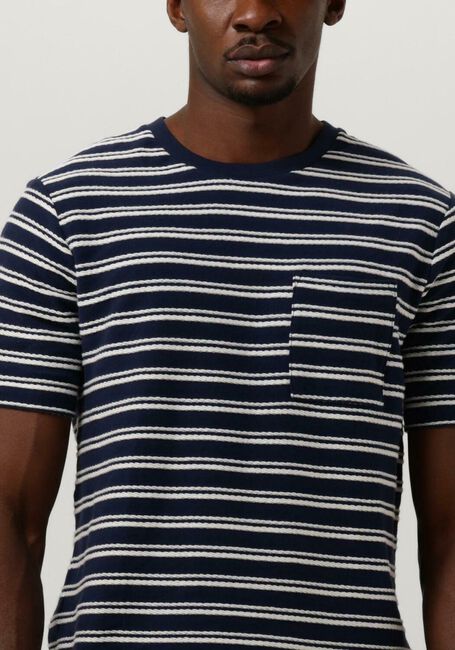 SCOTCH & SODA T-shirt STRUCTURED STRIPE POCKET T-SHIRT Bleu foncé - large