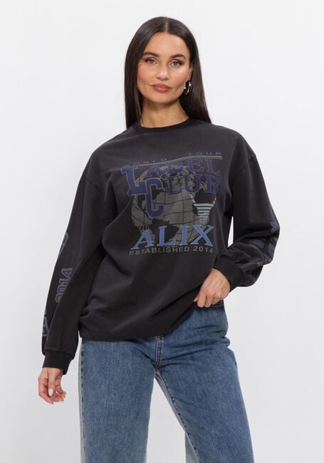 ALIX THE LABEL Haut LADIES KNITTED LABEL CLUB LONGSLEEVE T-SHIRT en noir - large