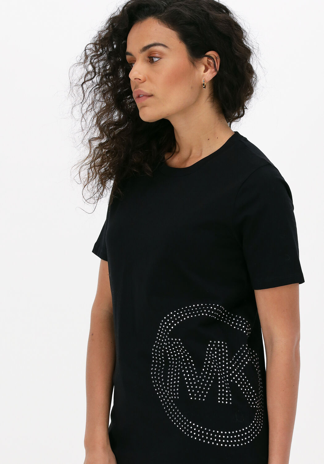 zwarte michael kors t shirt studded charm classic t