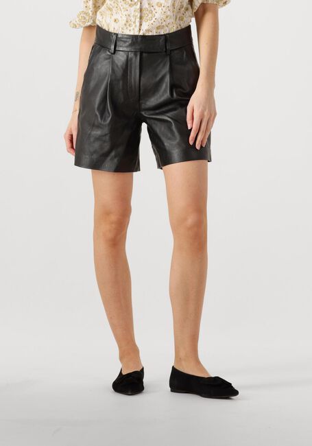 CO'COUTURE Pantalon courte PHOEBECC LEATHER PLEAT SHORTS en noir - large