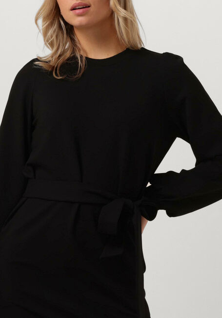 Zwarte JANSEN AMSTERDAM Midi jurk HV595 DRESS STRAIGHT WITH BELT - large