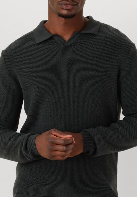 Zwarte DSTREZZED Trui KOSTAS LONGSLEEVE POLO - large