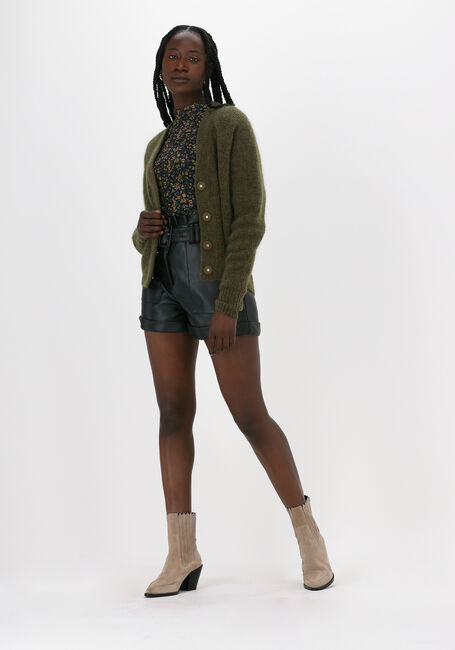 Donkergroene SECOND FEMALE Spencer BROOKY KNIT BOXY CARDIGAN - large