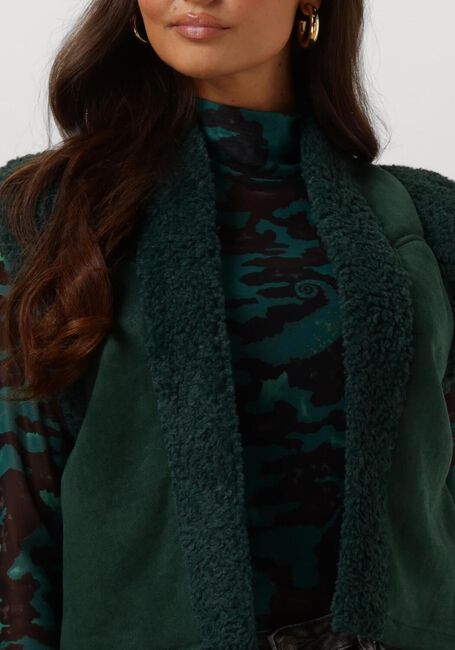 POM AMSTERDAM Gilet LAMMY TEAL GREEN en vert - large