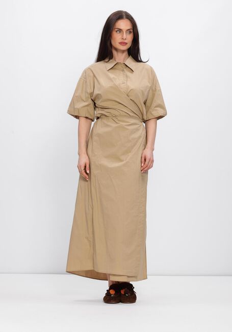 Bruine SECOND FEMALE Midi jurk RHYE DRESS - large
