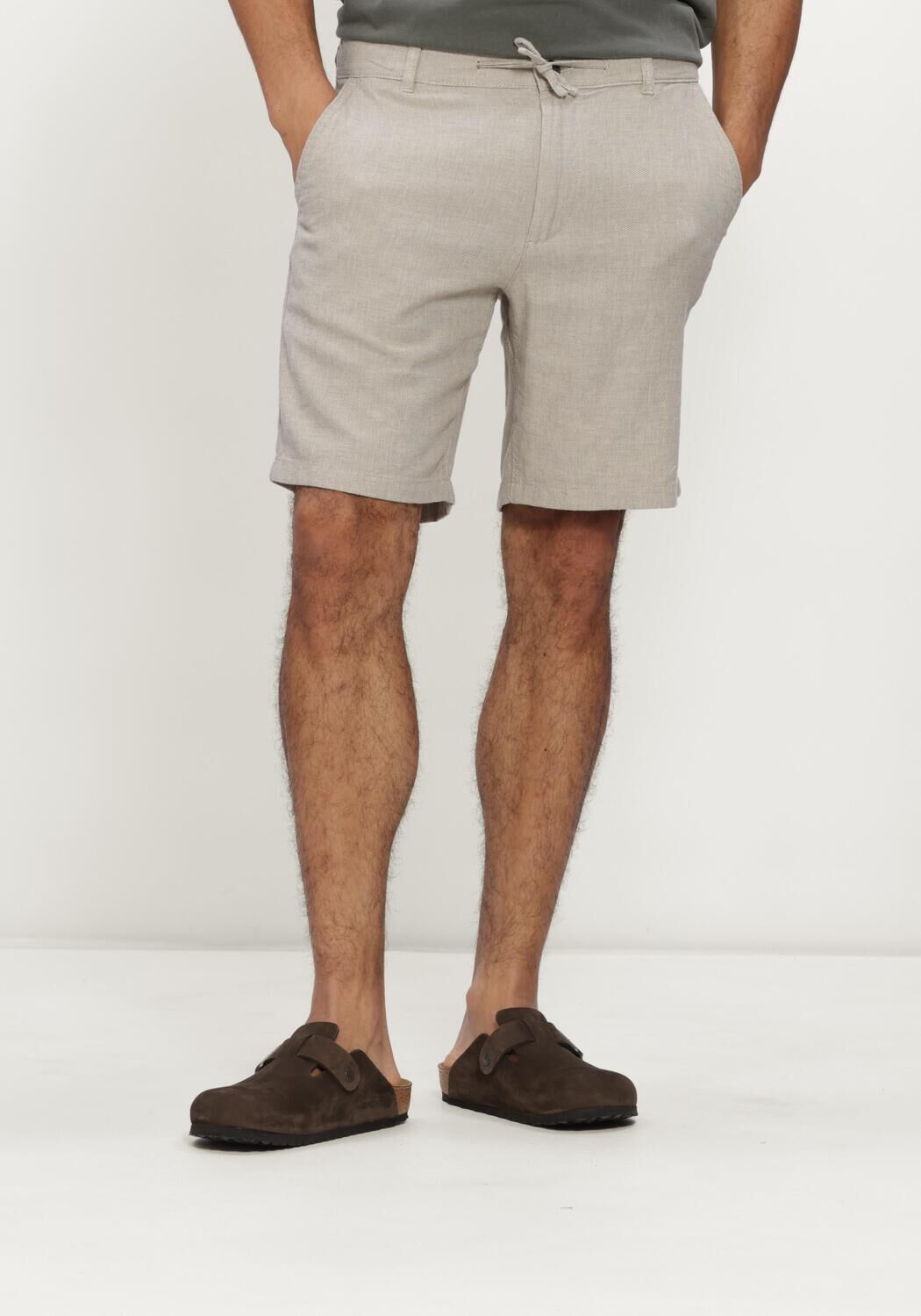 SELECTED MEN Pantalon courte SLHREGULAR-BRODY LINEN BLD SHORTS NOOS Sable - large