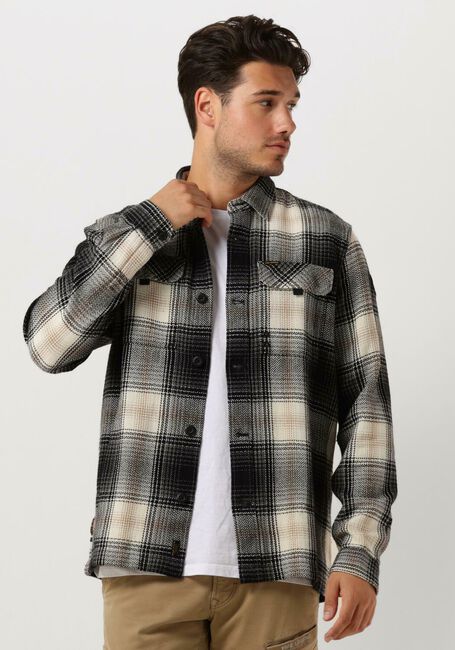 Grijze PME LEGEND Overshirt LONG SLEEVE SHIRT HEAVY FLANEL YARNDYED CHECK - large