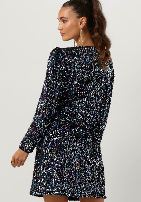 Zwarte Y.A.S. Mini jurk YASKILLO SEQUIN LS WRAP DRESS - large