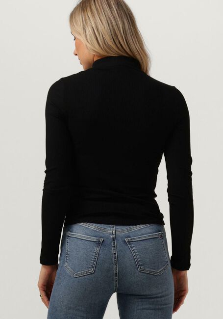 Zwarte TOMMY HILFIGER Coltrui SLIM 5X2 RIB ROLL-NK LS - large
