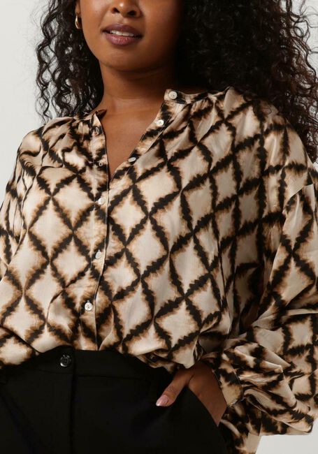 SUMMUM BLOUSE TIE DYE CHECK PRINT Blouses Sable - large