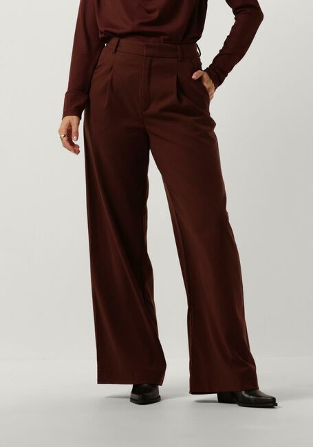 GESTUZ Pantalon large PAULAGZ MW WIDE PANTSC en marron - large