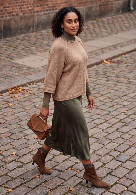 NEO NOIR Jupe maxi VICKY HEAVY SATEEN SKIRT Vert fonc&eacute; - large