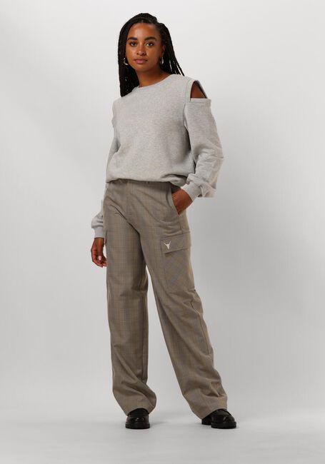 Grijze ALIX THE LABEL Trui LADIES KNITTED CUT OUT SWEATER - large