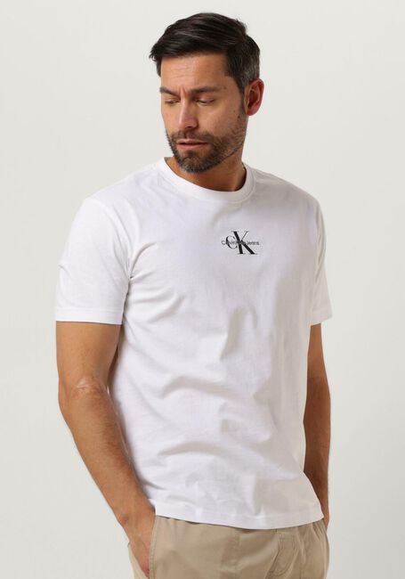 Witte CALVIN KLEIN T-shirt MONOLOGO REGULAR TEE - large