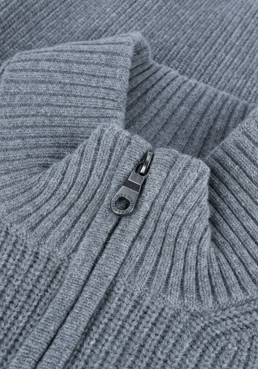 Grijze LYLE & SCOTT Trui RIBBED 1/4 ZIP JUMPER - large
