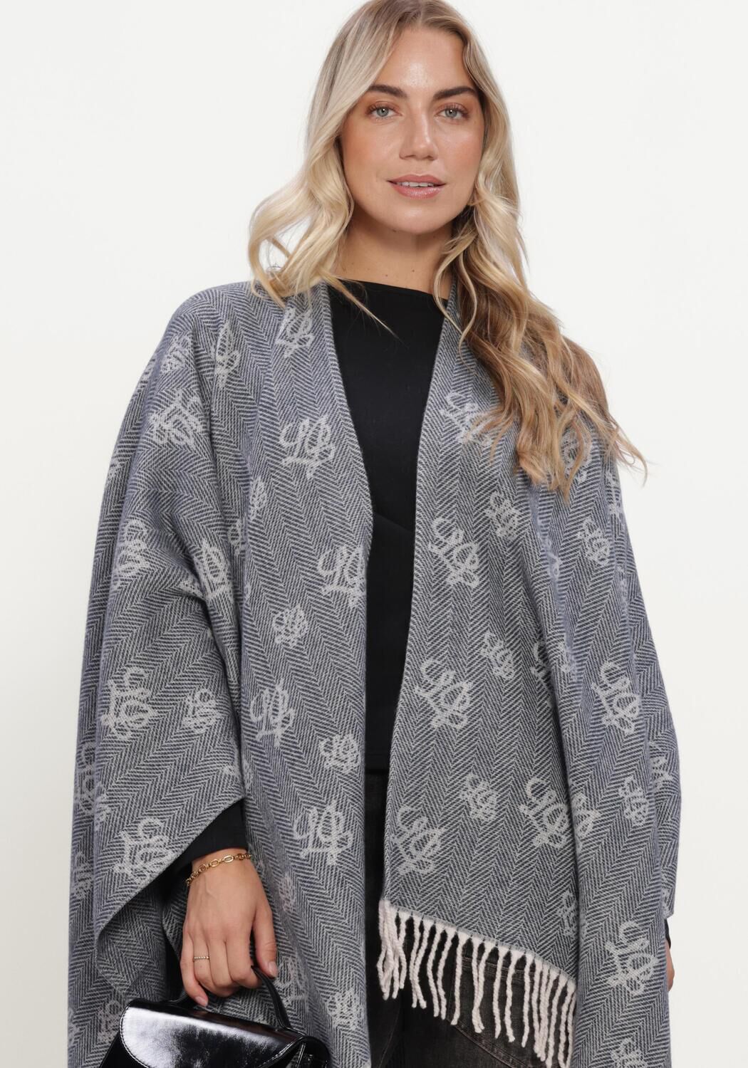Grijze LIU JO Mantel LOGO - CLOACK/PONCHO - large