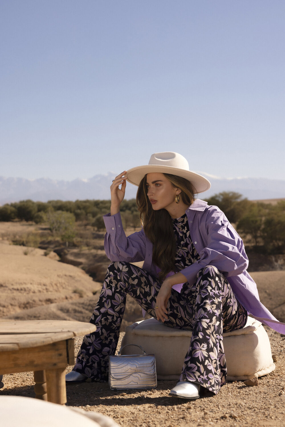 CATWALK JUNKIE Pantalon &eacute;vas&eacute; TR SLOW DANCE en violet - large