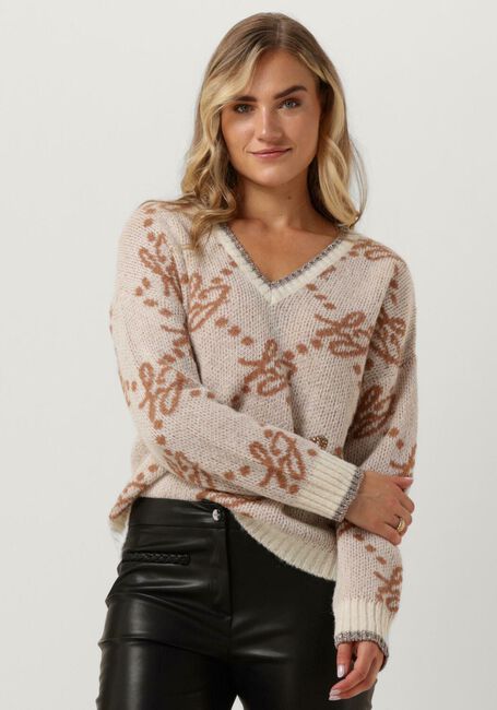 Beige LIU JO Trui MAGLIA CHIUSA M/L BRAND LOVERS - large