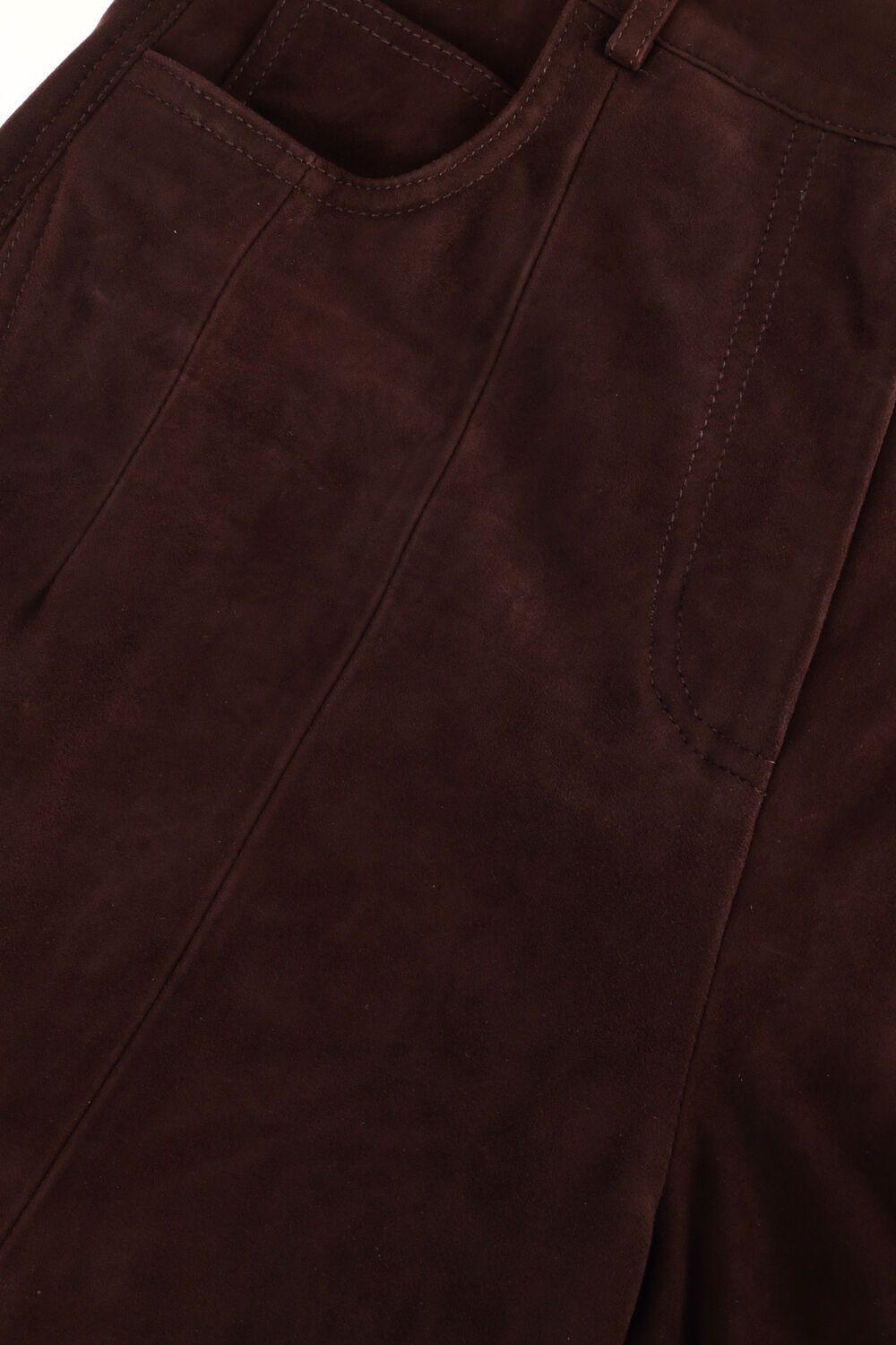 IBANA Pantalon large PARLA SUEDE en marron - large