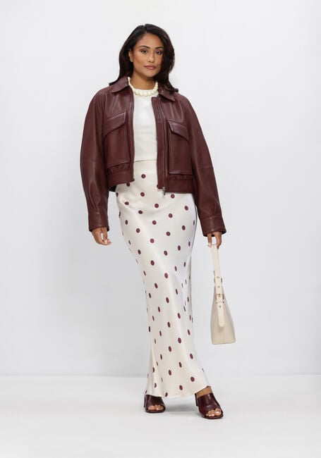 STUDIO AR Veste en cuir ANA SHEEP VEG NAPPA Bordeaux - large