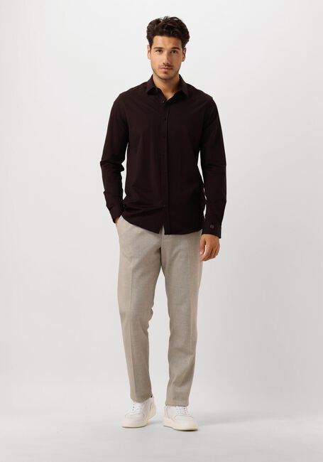CAST IRON Chemise décontracté LONG SLEEVE SHIRT TWILL JERSEY 2 TONE en marron - large