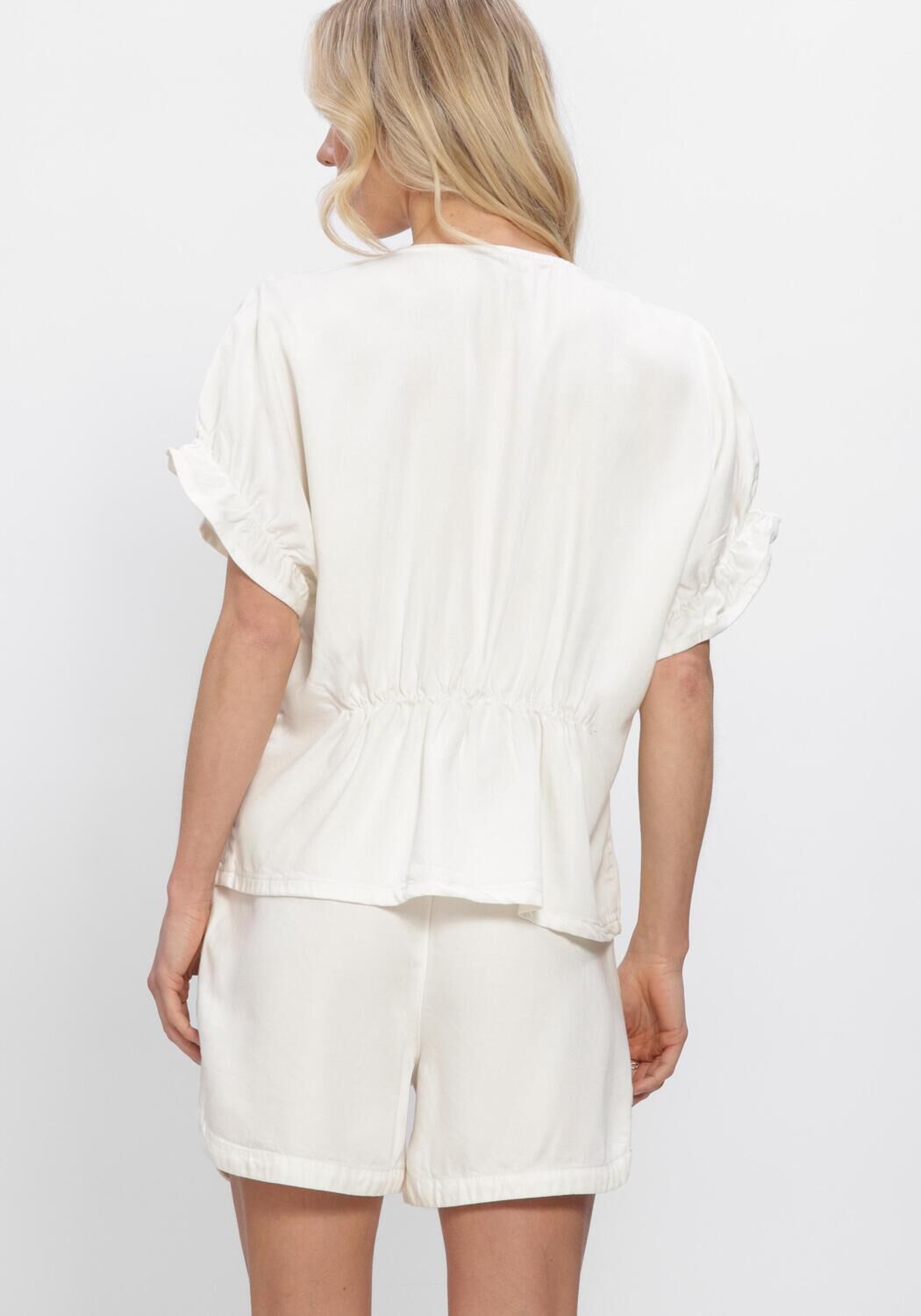 OBJECT OBJFRAME 2/4 V-NECK RE TOP Hauts & T-shirts en blanc - large