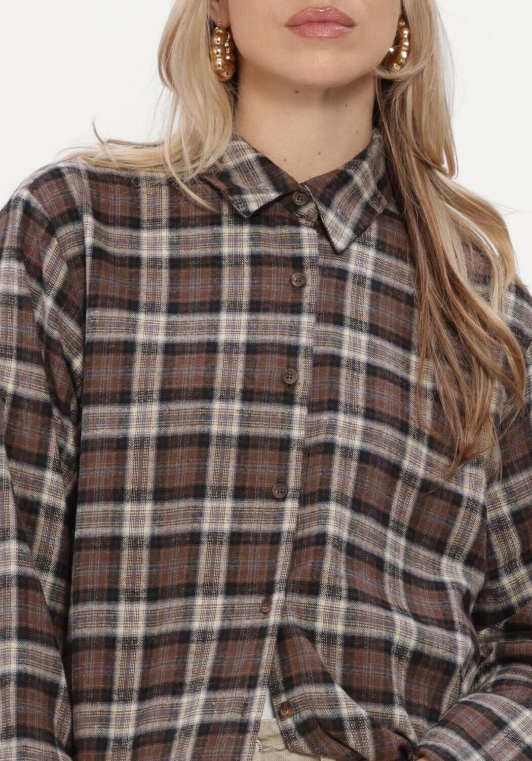 NEO NOIR DITA FLANNEL CHECK SHIRT Blouses en taupe - large