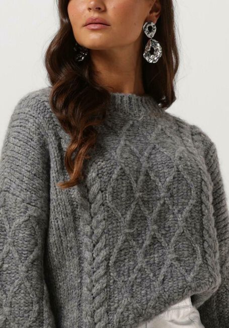 SECOND FEMALE Pull DIA KNIT O-NECK en gris - large