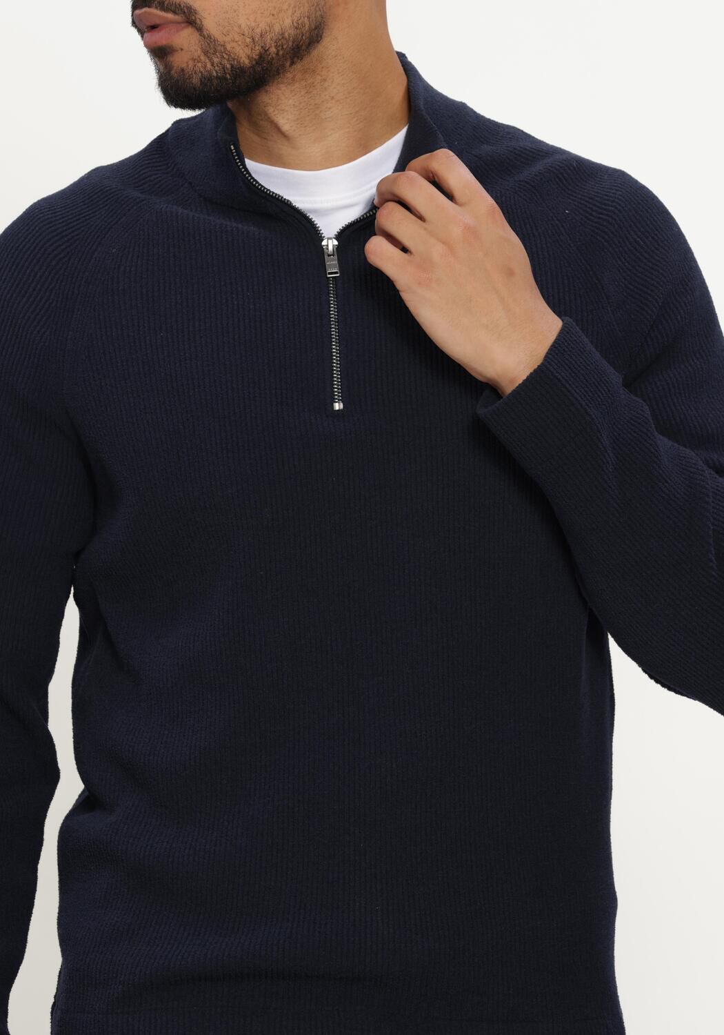 JC RAGS Pull PULLOVER HALF ZIP EMILE Bleu fonc&eacute; - large