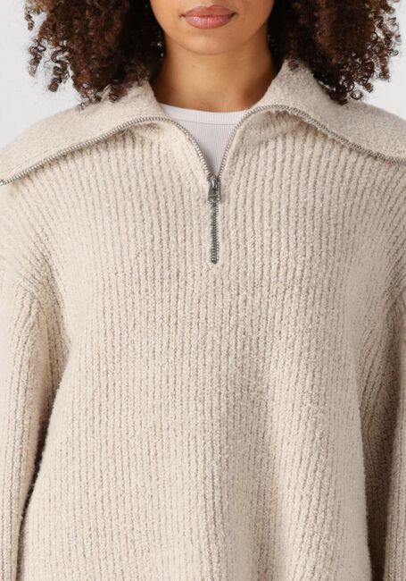 Beige SECOND FEMALE Coltrui GERDA KNIT ZIP COLLAR - large