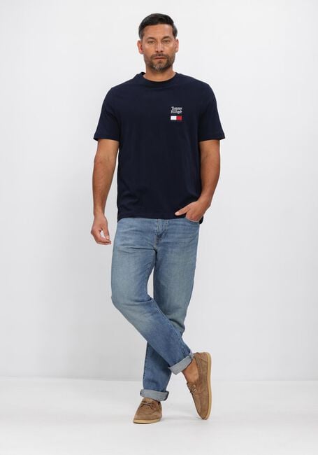 TOMMY HILFIGER T-shirt BRAND LOVE TEXT STACK TEE Bleu fonc&eacute; - large