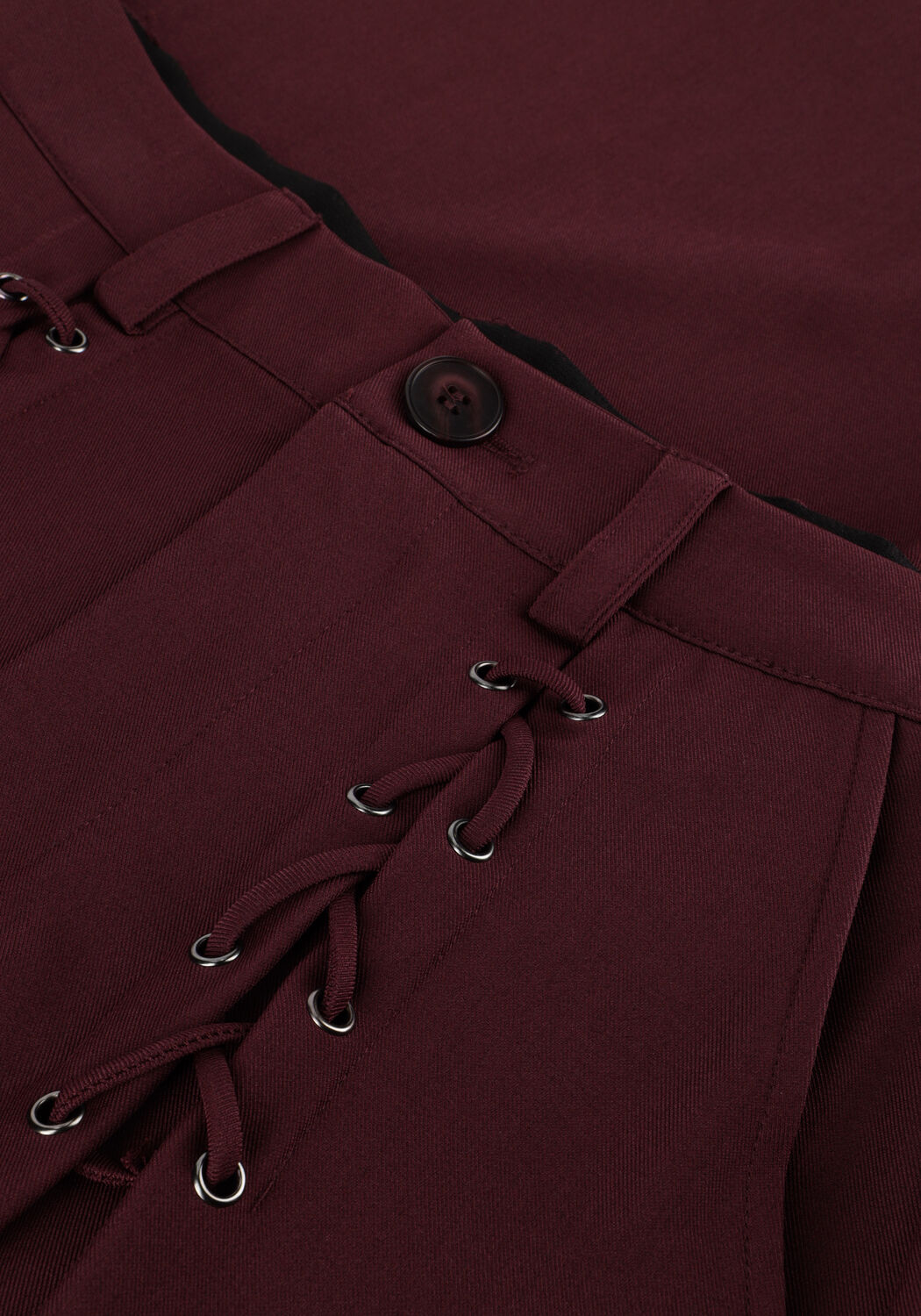 CO'COUTURE Pantalon LUNA EYELET WIDE LONG PANT Bordeaux - large