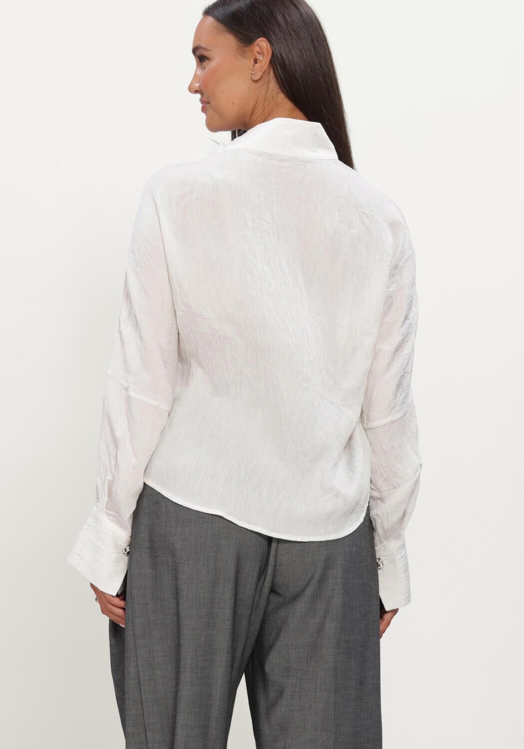 Witte CO'COUTURE  CAMELLOCC ASYM BUTTON BLOUSE - large