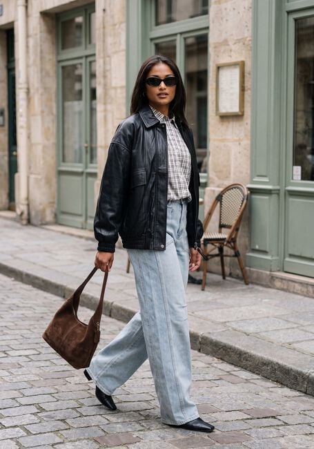 Gebroken wit HAUTE L'AMITI&Eacute; Top DINNIE NS MINI CHECK SHIRT - large