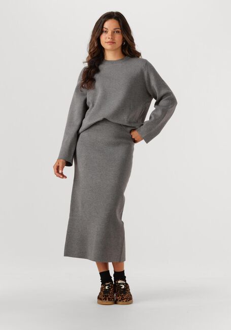 OBJECT Jupe maxi OBJREYNARD HW KNIT SKIRT en gris - large