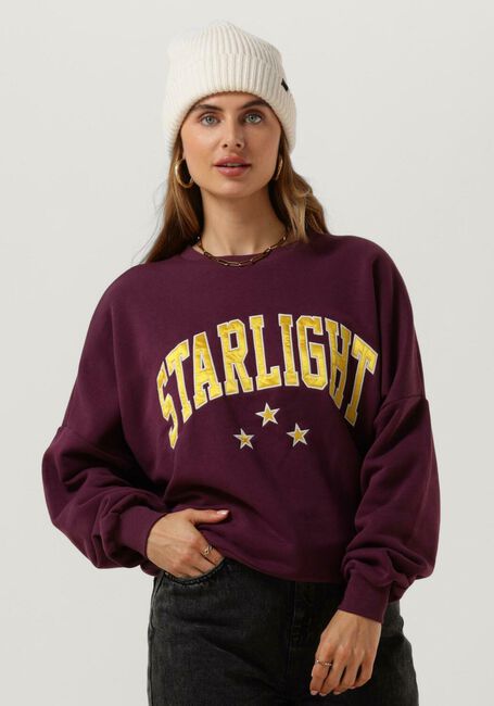 COLOURFUL REBEL Pull STARLIGHT PATCH DROPPED SHOULDER SWEAT Bordeaux - large
