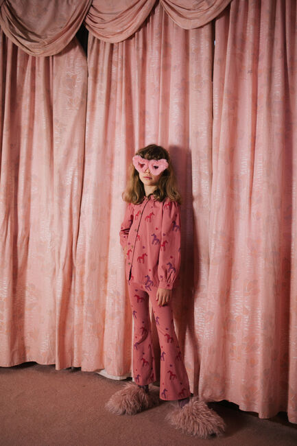 Roze DAILY BRAT Flared broek STARDUST HORSE FLARED PANTS - large