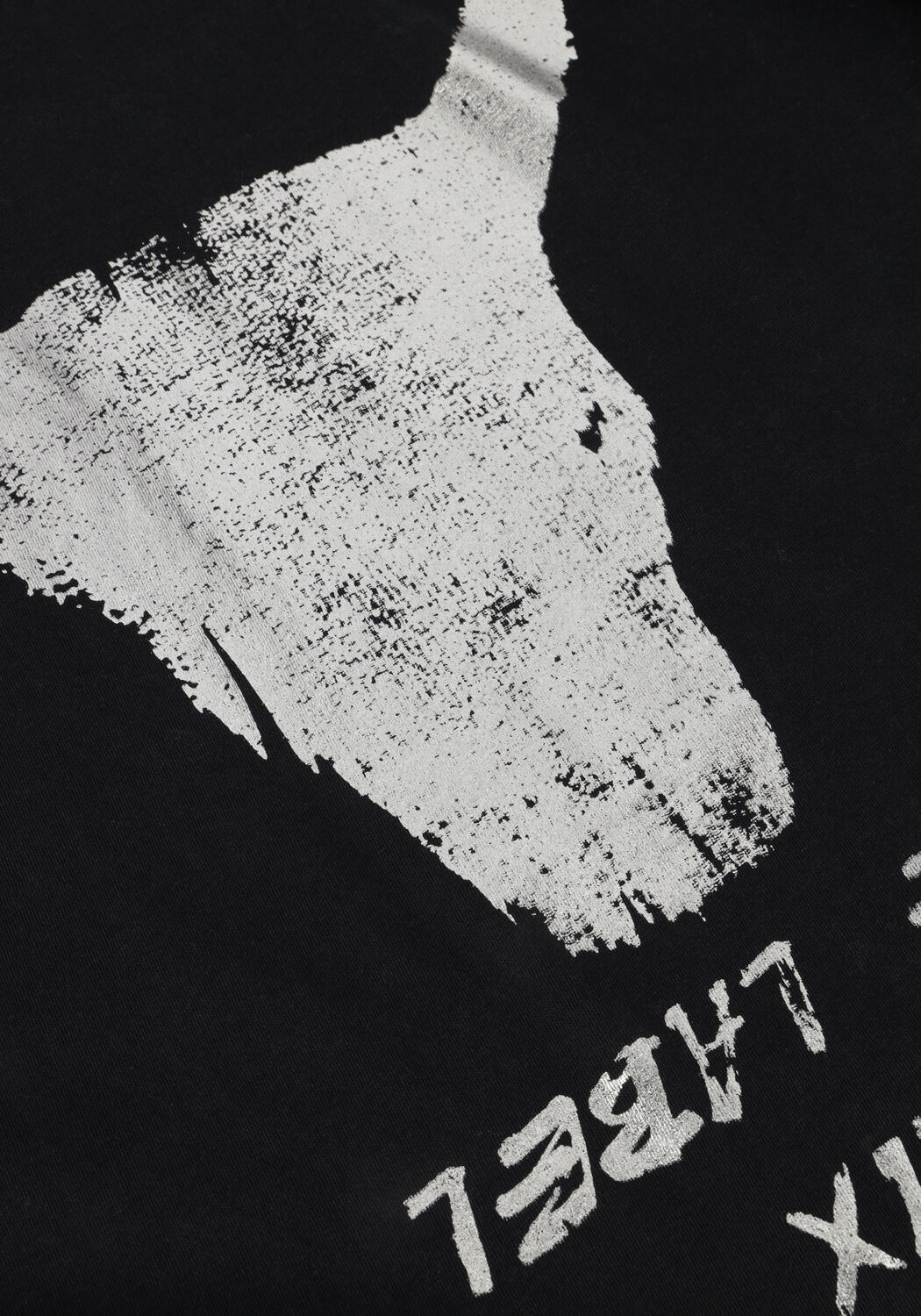 Zwarte ALIX THE LABEL T-shirt LADIES KNITTED SILVER BULL TSHIRT - large