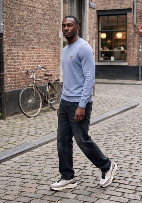 Blauwe LYLE & SCOTT Trui COTTON MERINO CREW NECK JUMPER - large