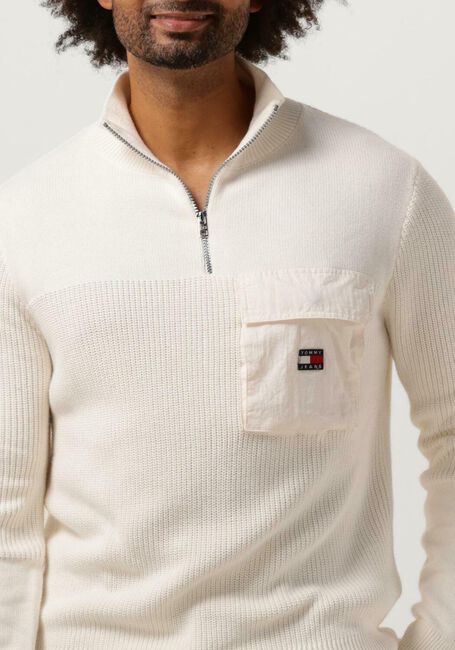 TOMMY JEANS Pull TJM CHECK SHERPA LINED OVERSHIRT Blanc - large