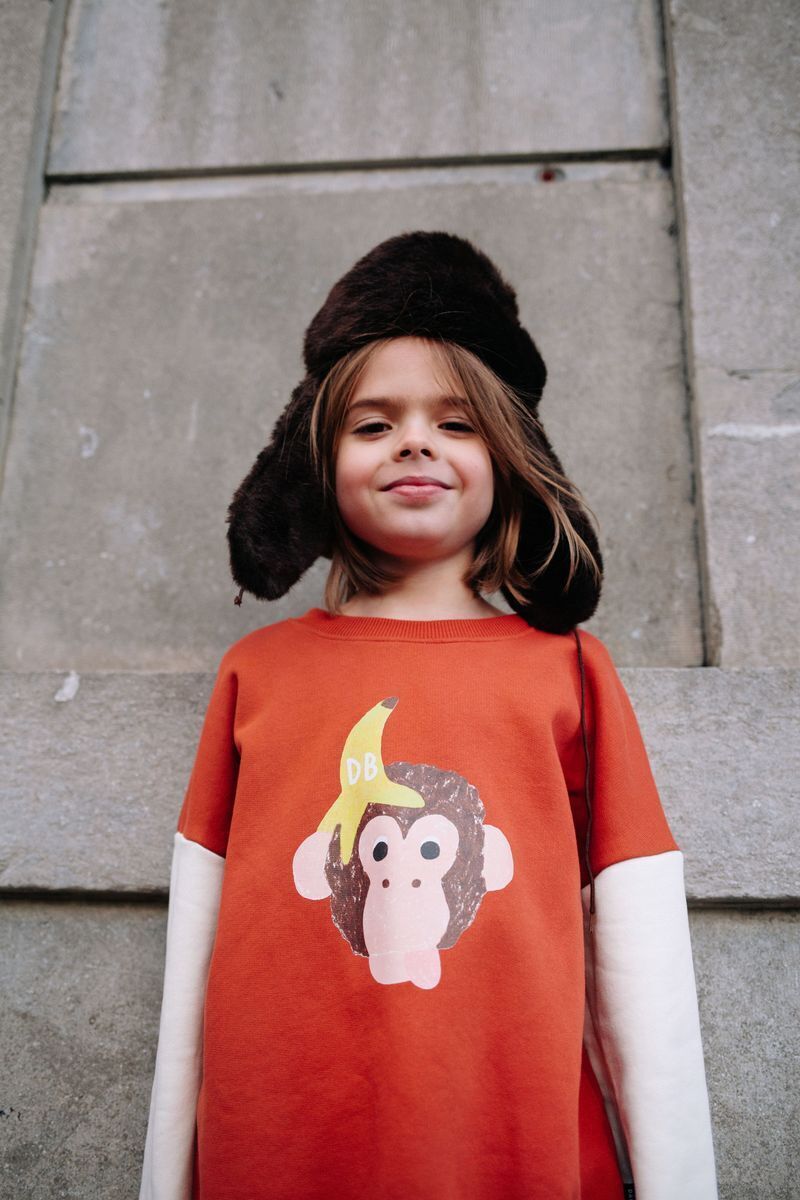 DAILY BRAT Pull FUNKY KONG SWEATER en marron - large