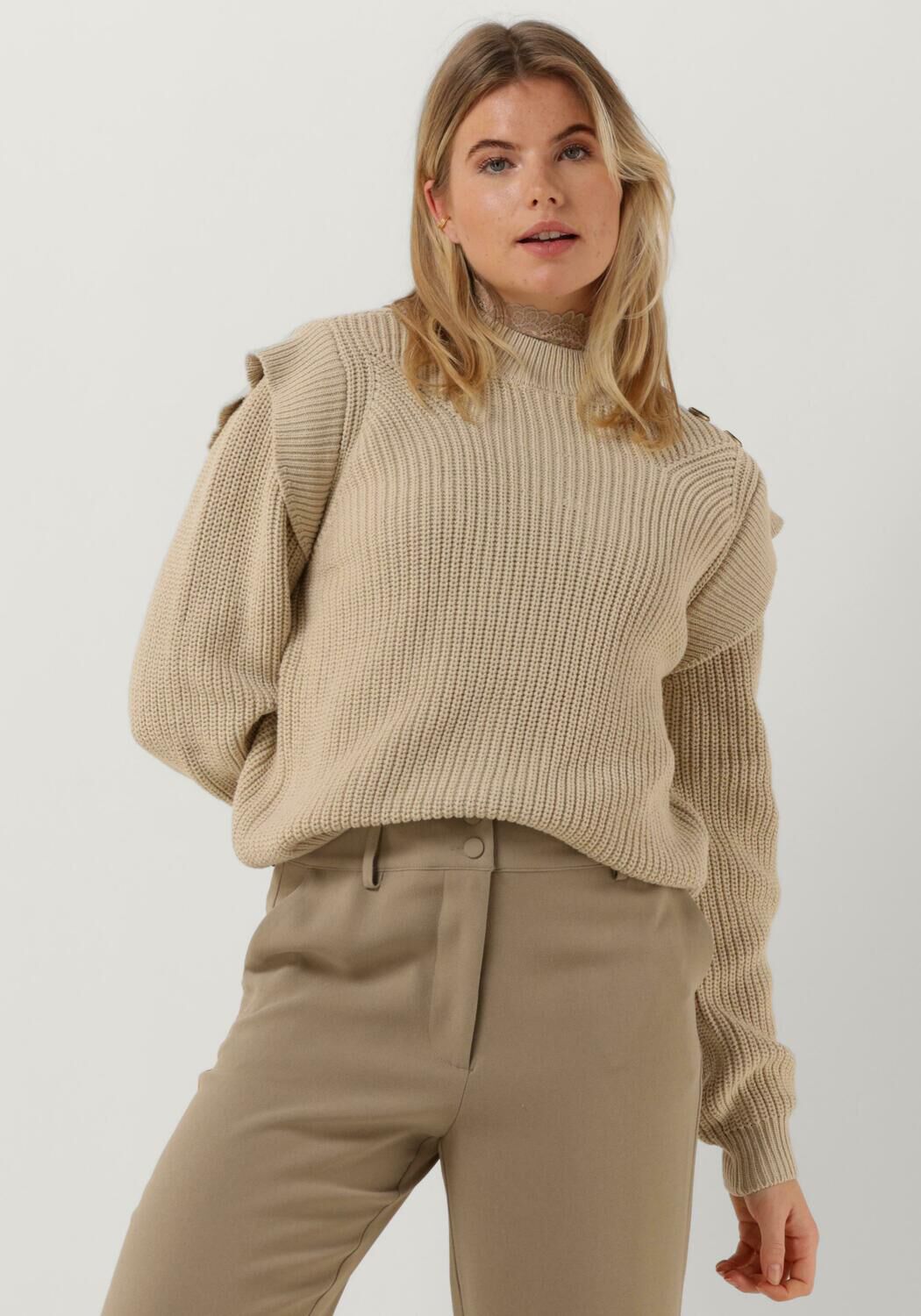 beige minus trui arya knit pullover