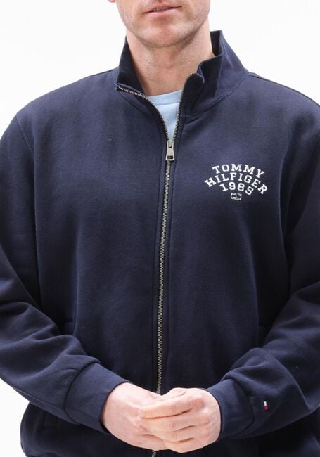 TOMMY HILFIGER Chandail HILFIGER ARCH STAND COLLAR ZIP Bleu fonc&eacute; - large