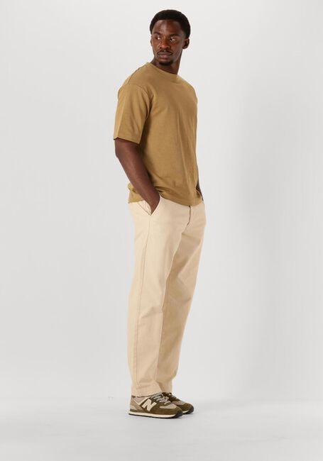 Beige SELECTED MEN T-shirt SLHLOOSEOSCAR SS O-NECK TEE NOOS - large