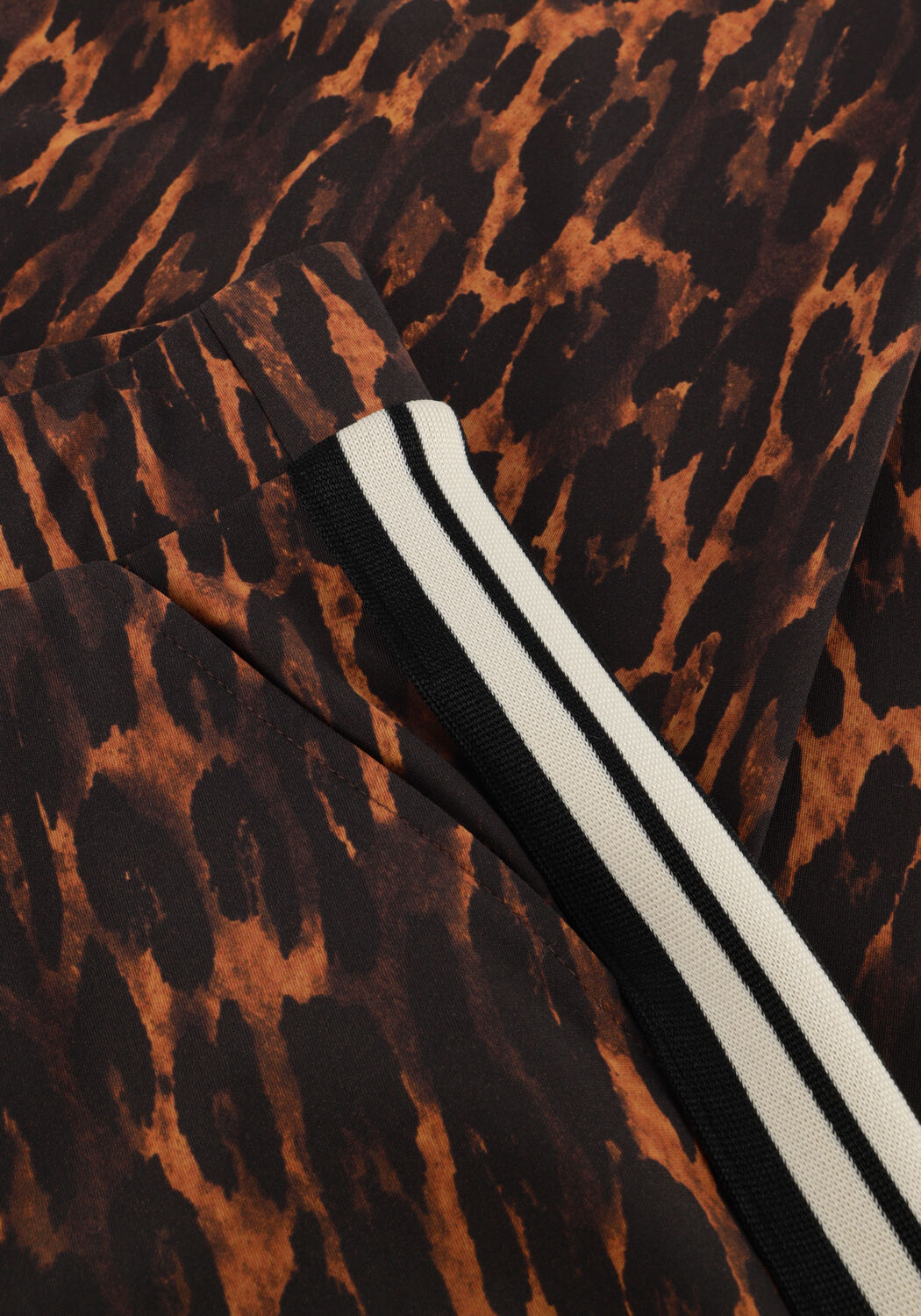 Bruine STUDIO ANNELOES Wijde broek TRAINER ANIMAL TAPE TROUSERS - large