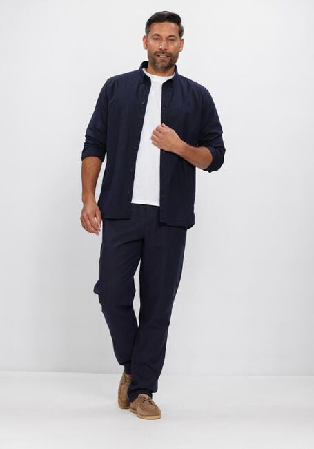 Donkerblauwe LES DEUX Wijde broek PATRICK LINEN PANTS - large