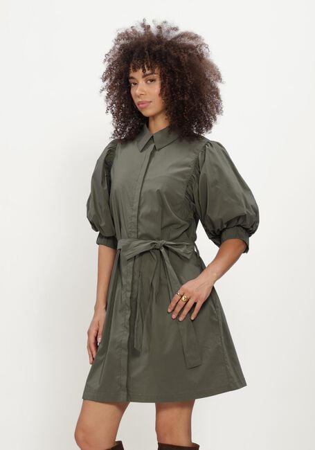 NEO NOIR Robe midi SERENE POPLIN DRESS en vert - large