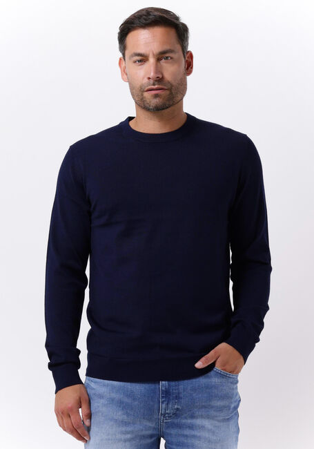 Donkerblauwe SELECTED HOMME Trui SLHTOWN MERINO COOLMAX KNIT CREW - large